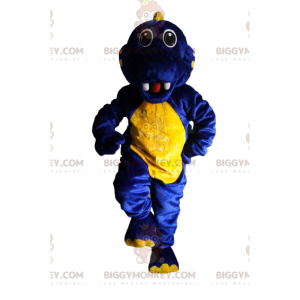 Costume da mascotte BIGGYMONKEY™ dinosauro blu e giallo super