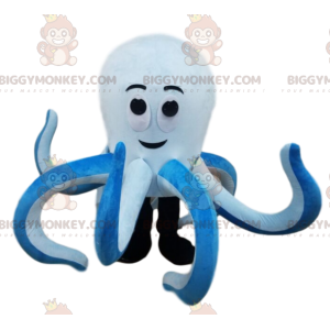 BIGGYMONKEY™ Giant White and Blue Octopus Maskotdräkt -