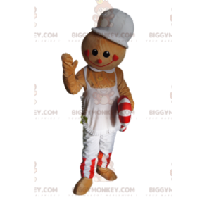 Candy Cane Gingerbread Character BIGGYMONKEY™ Mascot Costume -