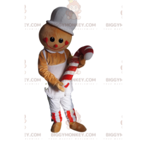 Candy Cane Gingerbread-personage BIGGYMONKEY™ mascottekostuum -