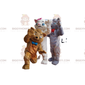 Kostýmní trio maskotů Aristocats BIGGYMONKEY™. Kostým