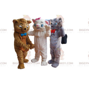 Trio kostiumów maskotek Aristocats BIGGYMONKEY™. Kostium