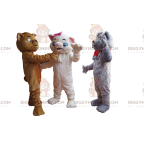 Trio kostiumów maskotek Aristocats BIGGYMONKEY™. Kostium