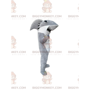 Vit och grå haj BIGGYMONKEY™ maskotdräkt - BiggyMonkey maskot