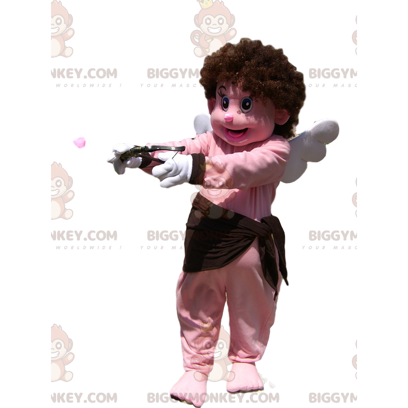 Costume de mascotte BIGGYMONKEY™ de Cupidon avec sa belle