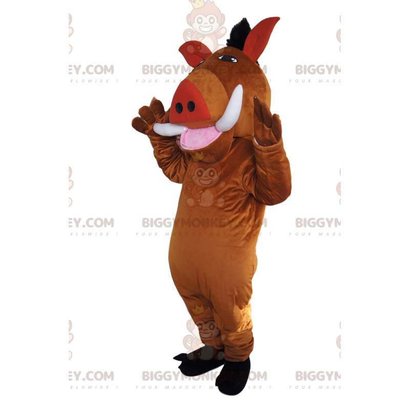 Traje de mascote BIGGYMONKEY™ de Pumba, o famoso javali de O