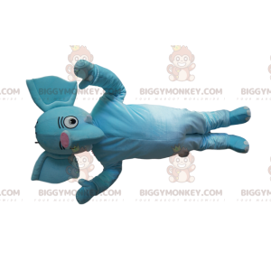 Traje de mascote BIGGYMONKEY™ de elefante azul muito fofo –