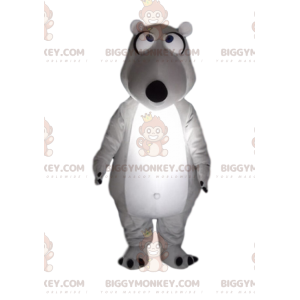 Mycket rolig vit och grå björn BIGGYMONKEY™ maskotdräkt -