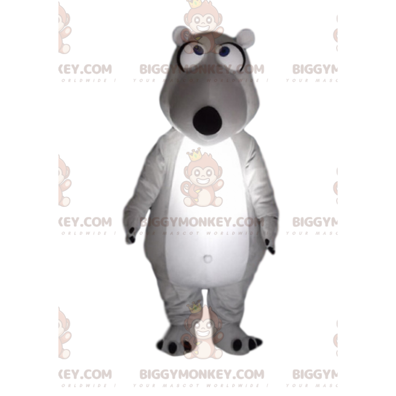 Costume de mascotte BIGGYMONKEY™ d'ours blanc et gris très