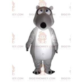 Very Funny White and Gray Bear BIGGYMONKEY™ Mascot Costume –