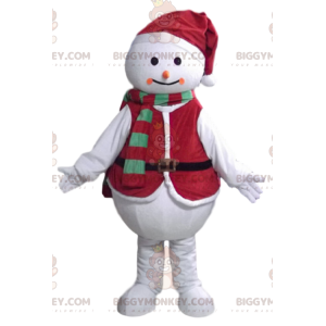 Disfraz de mascota muñeco de nieve BIGGYMONKEY™ con atuendo