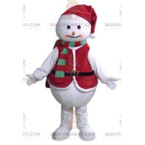 Costume de mascotte BIGGYMONKEY™ de bonhomme de neige avec une