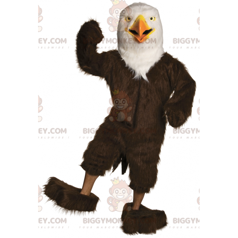 Costume mascotte BIGGYMONKEY™ Aquila bianca e marrone molto