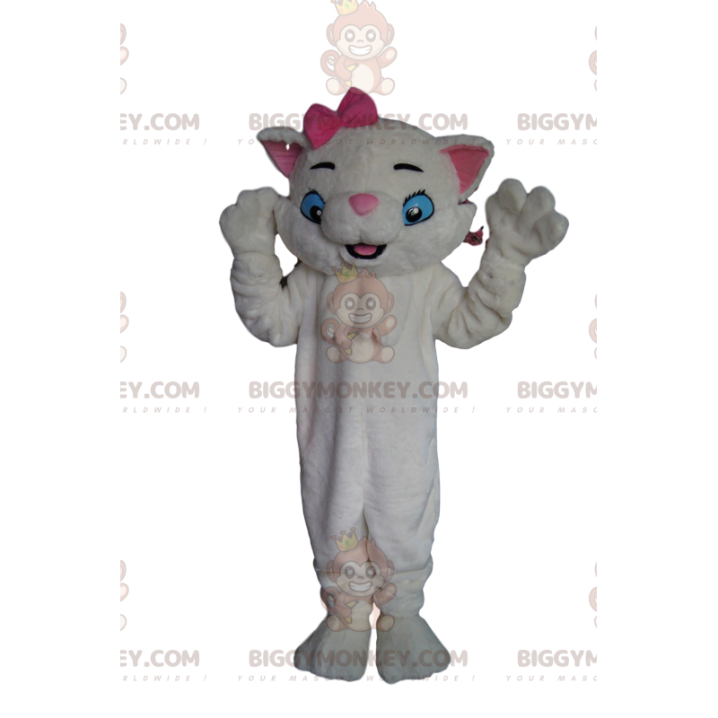 Costume de mascotte BIGGYMONKEY™ de chatte blanche très