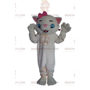 Costume de mascotte BIGGYMONKEY™ de chatte blanche très