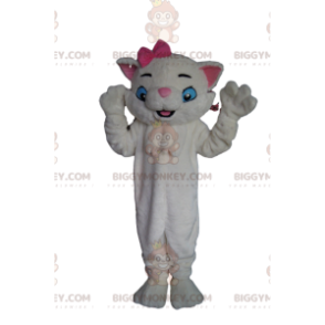 Traje de mascote de gato branco muito charmoso BIGGYMONKEY™ com