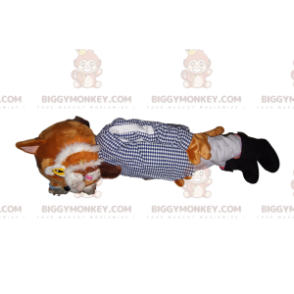 Traje de mascote do Gato de Botas BIGGYMONKEY™ com jaqueta