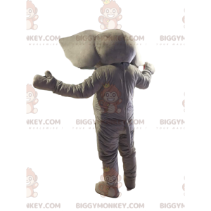 Disfraz de mascota BIGGYMONKEY™ Elefante gris con orejas