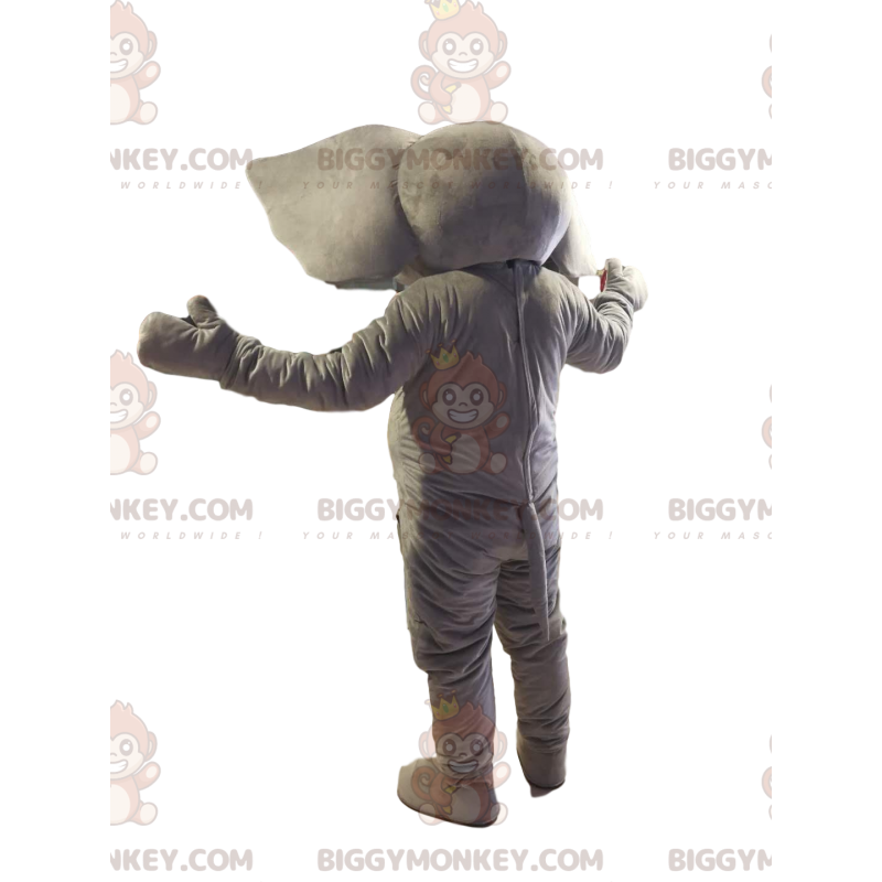 Traje de mascote BIGGYMONKEY™ Elefante cinza com orelhas