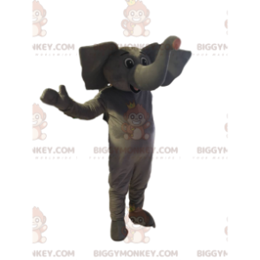 BIGGYMONKEY™ Costume da mascotte Elefante grigio con orecchie