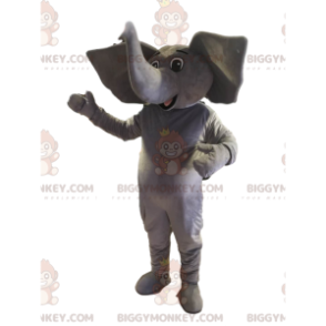 BIGGYMONKEY™ maskotkostume Grå elefant med kæmpe ører -