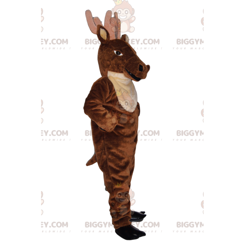 Costume de mascotte BIGGYMONKEY™ de cerf marron majestueux avec