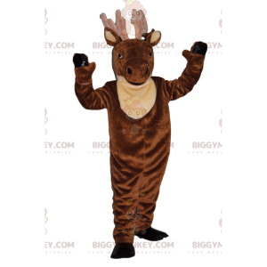 Costume de mascotte BIGGYMONKEY™ de cerf marron majestueux avec