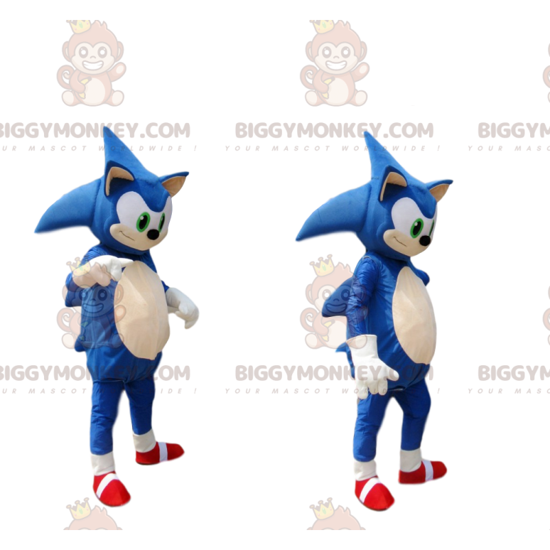 BIGGYMONKEY™ Maskottchenkostüm von Sonic, Segas berühmtem