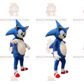 BIGGYMONKEY™ mascottekostuum van Sonic, Sega's beroemde blauwe