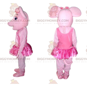 BIGGYMONKEY™ maskotkostume pink tøs med pink tyl -