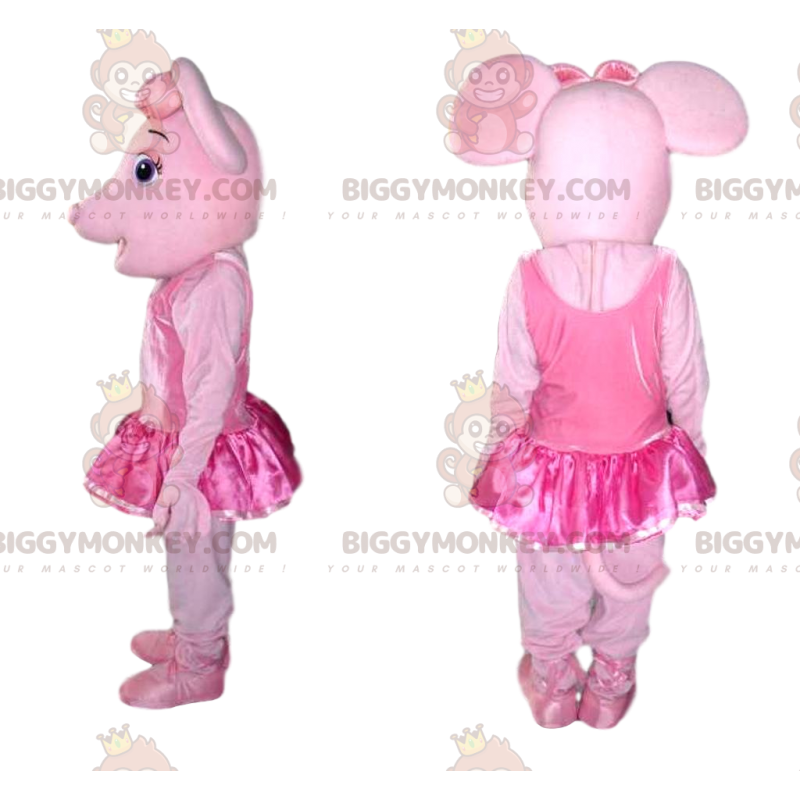 BIGGYMONKEY™ maskotkostume pink tøs med pink tyl -