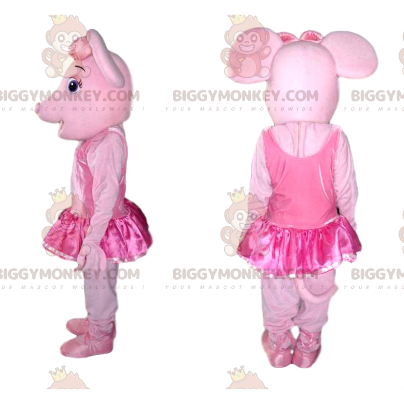BIGGYMONKEY™ Maskottchen Kostüm rosa Schlampe mit rosa Tüll -