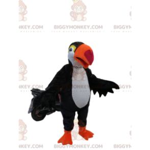 Costume de mascotte BIGGYMONKEY™ de toucan noir et blanc avec