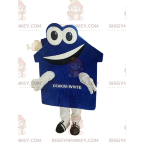 Πολύ χαμογελαστή στολή μασκότ BIGGYMONKEY™ σε μπλε και Λευκό