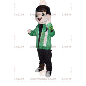 Traje de mascote elegante de menino BIGGYMONKEY™ com jaqueta