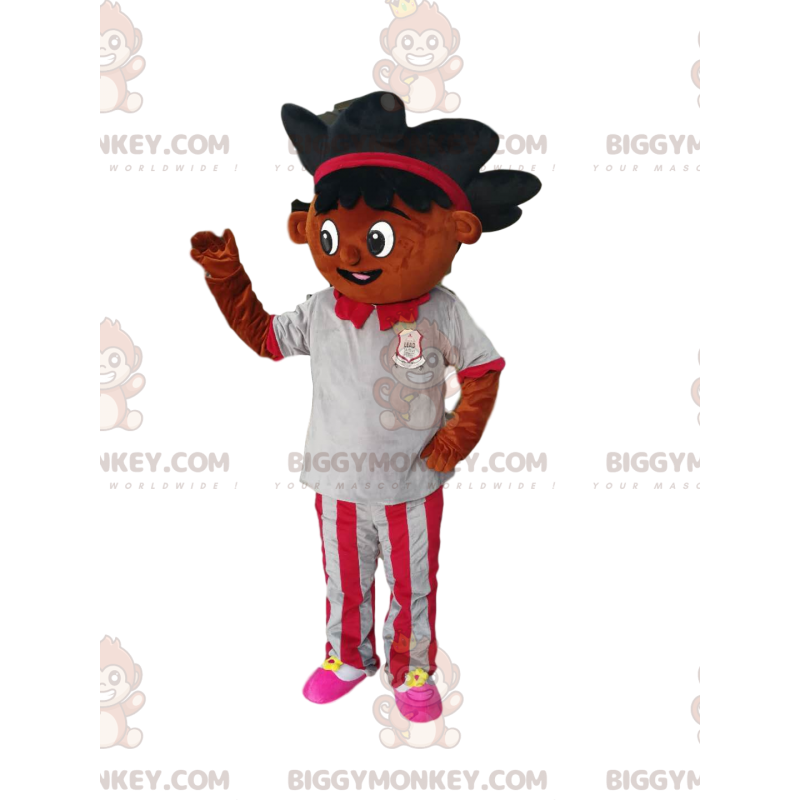 BIGGYMONKEY™ costume mascotte da bambina di razza mista con bei