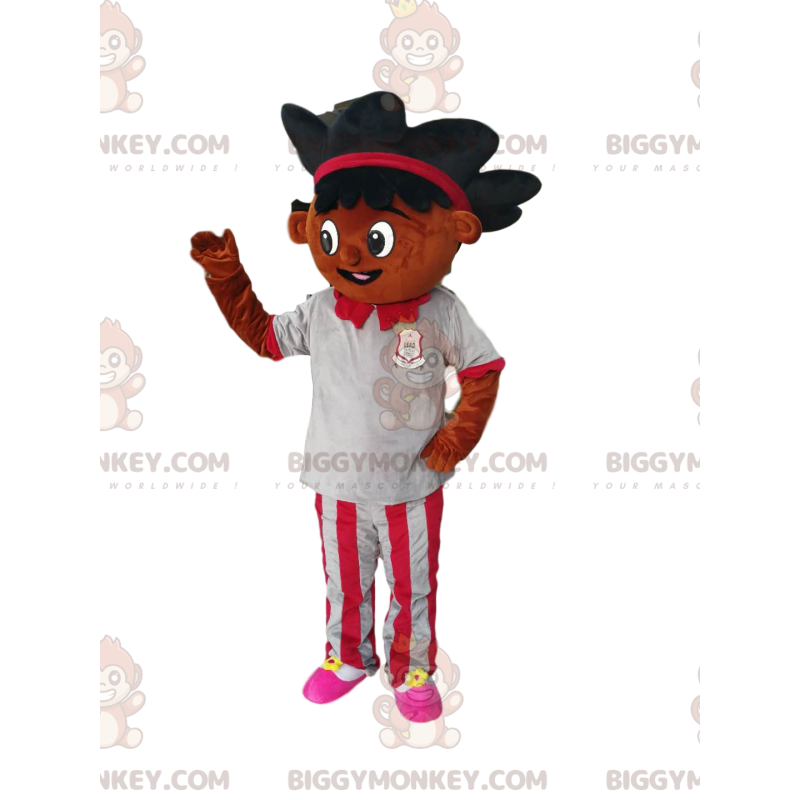 BIGGYMONKEY™ mascot costume of little mixed-race girl with