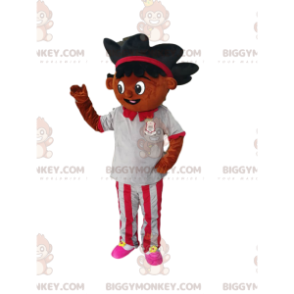 BIGGYMONKEY™ costume mascotte da bambina di razza mista con bei