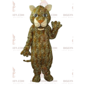 Costume da mascotte Leopard BIGGYMONKEY™ con grande sorriso -