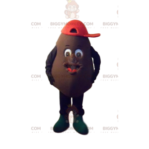 Brown Character BIGGYMONKEY™ Mascot Costume with Red Cap –