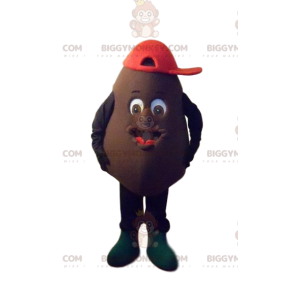 Disfraz de mascota del personaje marrón BIGGYMONKEY™ con gorra