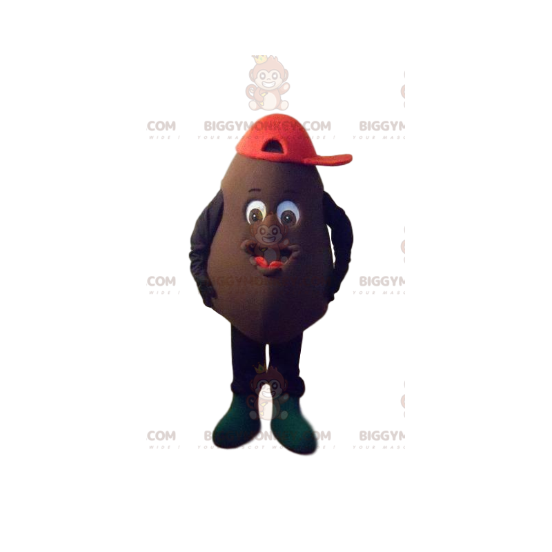 Brown Character BIGGYMONKEY™ Mascot Costume with Red Cap –