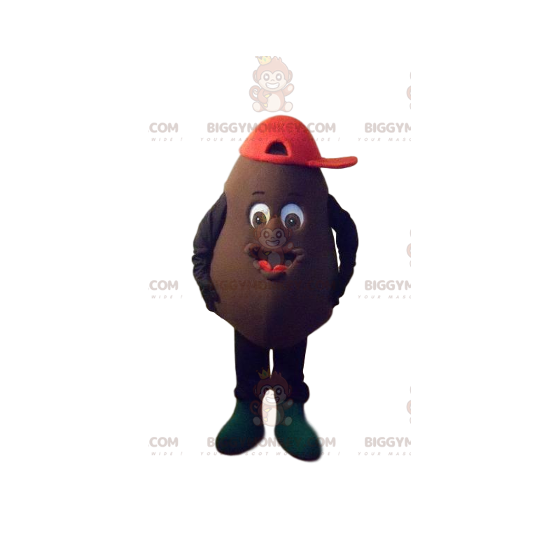 Traje de mascote marrom do personagem BIGGYMONKEY™ com boné