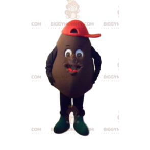 Brown Character BIGGYMONKEY™ Mascot Costume with Red Cap –
