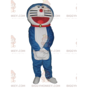 Costume de mascotte BIGGYMONKEY™ de chat bleu et blanc très