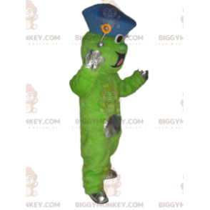Αστεία Neon Πράσινη Στολή Μασκότ BIGGYMONKEY™ με μπλε καπέλο -