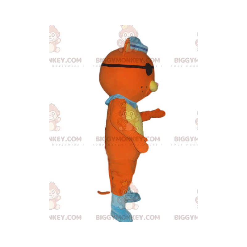 Costume de mascotte BIGGYMONKEY™ de chat orange en tenue de