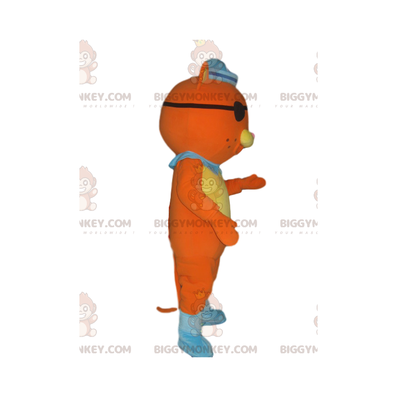Oranje kat BIGGYMONKEY™ mascottekostuum in piratenoutfit met