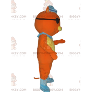 Oranje kat BIGGYMONKEY™ mascottekostuum in piratenoutfit met