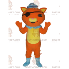 Πορτοκαλί στολή μασκότ γάτας BIGGYMONKEY™ σε πειρατική στολή με